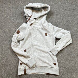 Naketano Path Cowl Neck Sweatshirt in Stone Gray Size Large